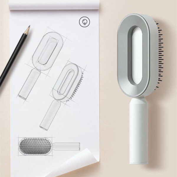 Self Cleaning Hair Brush For Women - Image 6