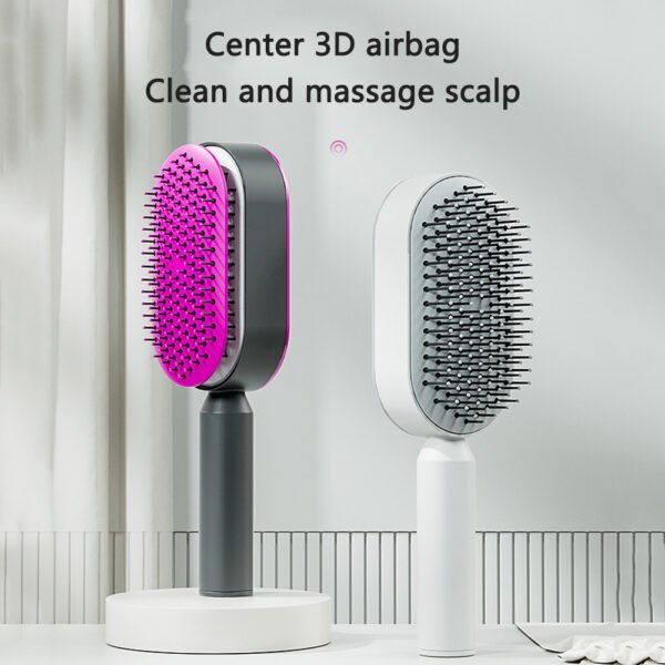 Self Cleaning Hair Brush For Women - Image 4