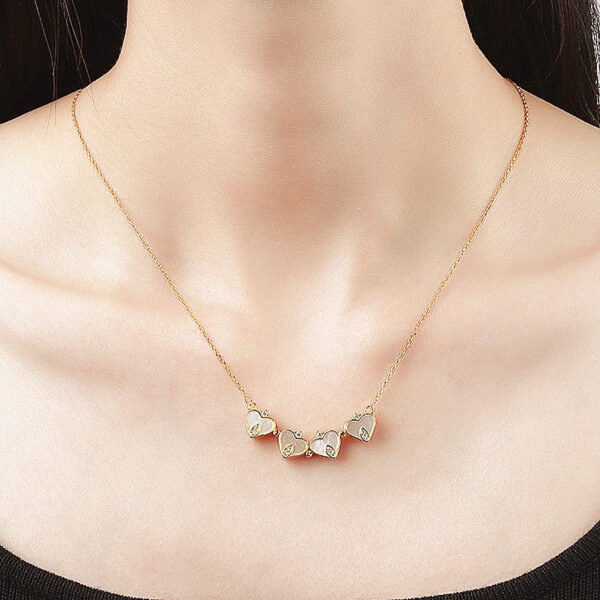 Net Red Clover Enamel Necklace Female (Gold, Rose Gold, Silver) - Image 3