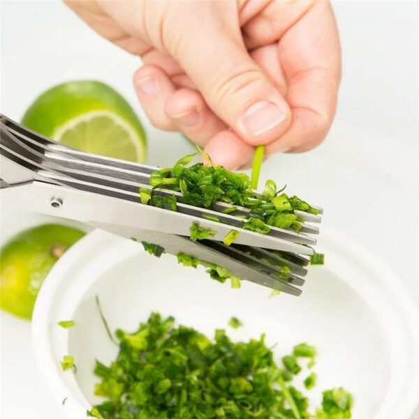 Multifunctional Scissors Stainless Steel Onion Cutting Knife Herb Spice Kitchen Scissor - Image 7