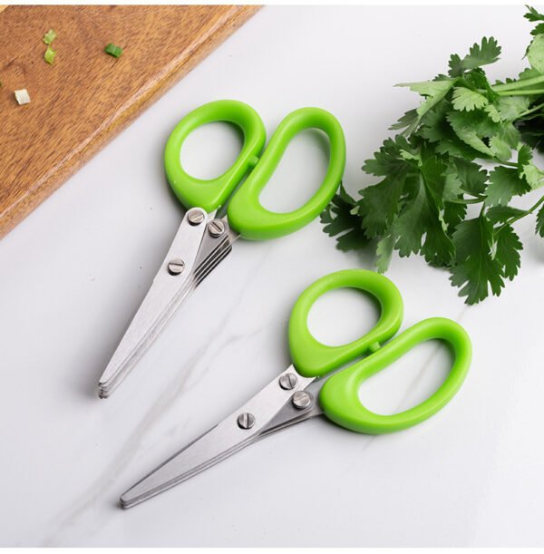 Multifunctional Scissors Stainless Steel Onion Cutting Knife Herb Spice Kitchen Scissor - Image 6